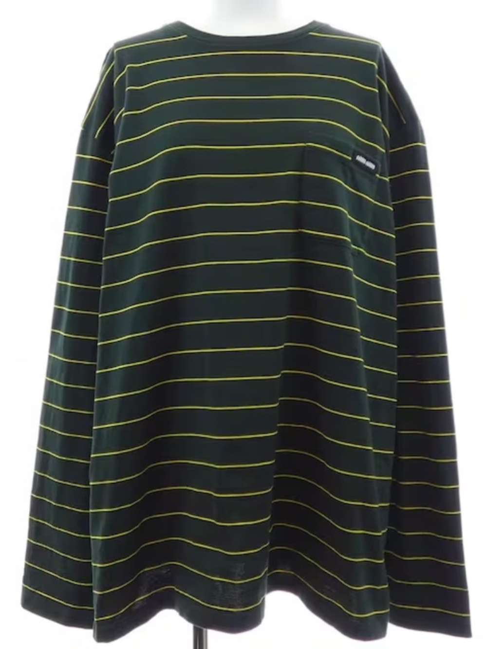 MIU MIU Long Sleeve Striped Logo T Shirt